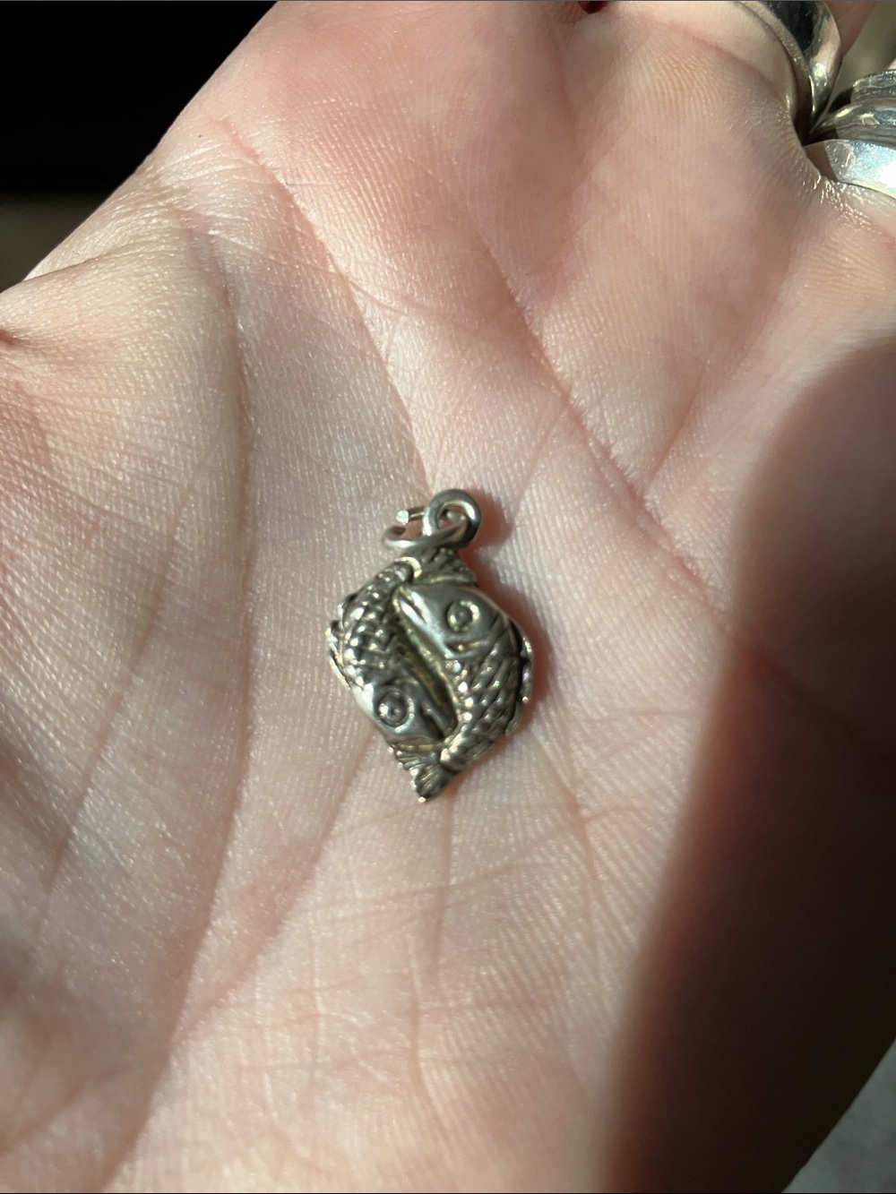 Vintage Pisces charm sterling silver